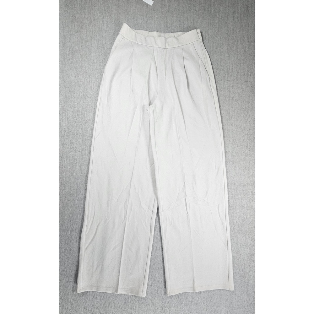 Eileen Fisher Women's 100% Wool Dress Pants Off White High Rise Size PP